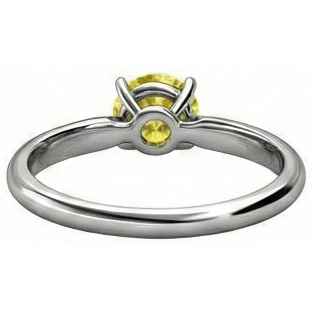 Solitaire 2 Ct Yellow Sapphire Ring White Gold 14K