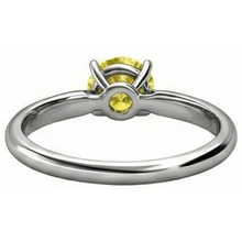 Solitaire 2 Ct Yellow Sapphire Ring White Gold 14K