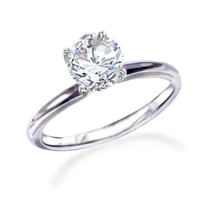 Solitaire 2.25 Carat Sparkling Genuine Diamond Engagement Ring White Gold