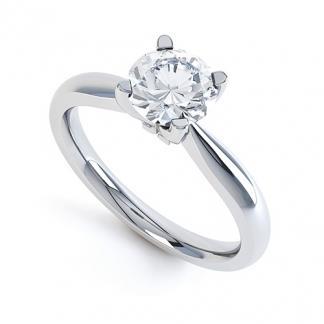 Solitaire 2.25 Ct Round Cut Real Diamond Engagement Ring White Gold 14K