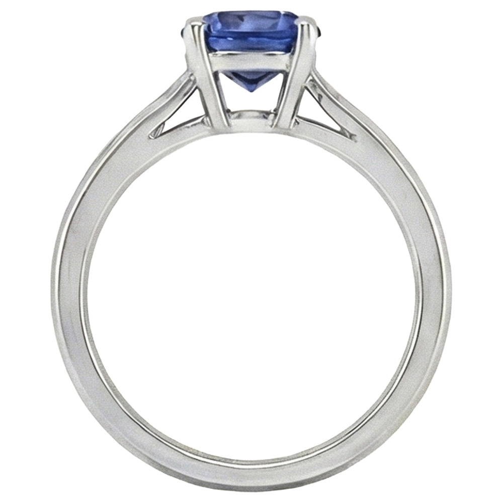Solitaire 3 Carat Ceylon Sapphire Ring Set 14K New