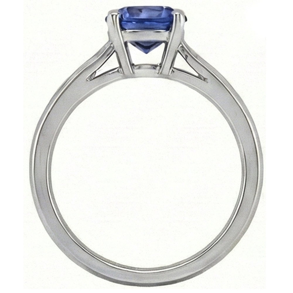 Solitaire 3 Carat Ceylon Sapphire Ring Set 14K New