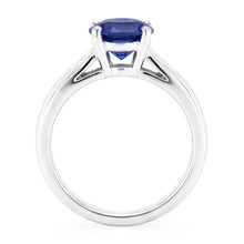 Solitaire 3 Carat Ceylon Sapphire Ring Set 14K New