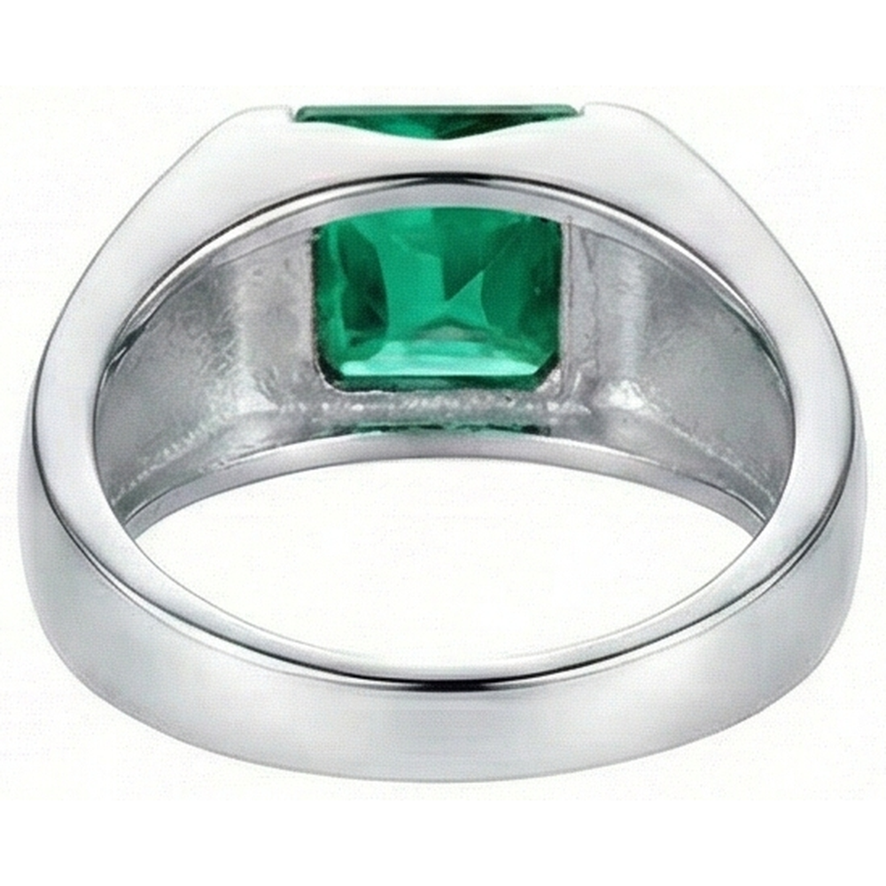 Solitaire 4.50 Carat Green Emerald Ring 14K White Gold New