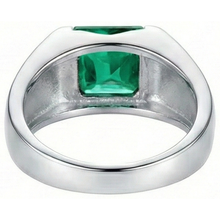 Solitaire 4.50 Carat Green Emerald Ring 14K White Gold New