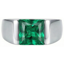 Solitaire 4.50 Carat Green Emerald Ring 14K White Gold New