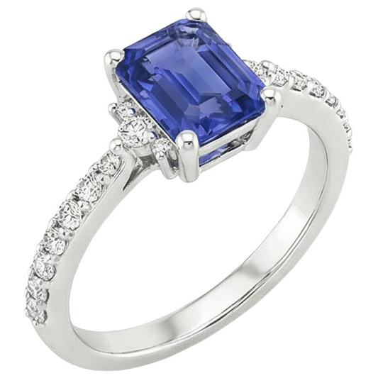 natural emerald sapphire 4ct ring side angle