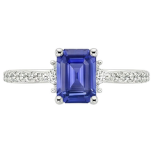natural emerald sapphire 4ct ring on white background