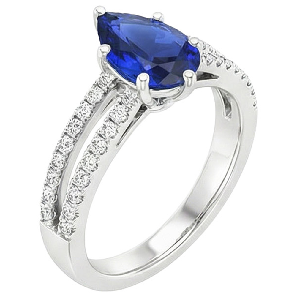 natural round sapphire 4ct ring side angle