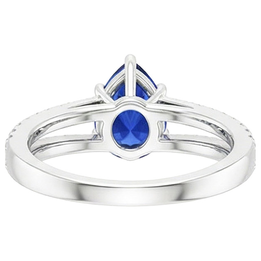natural round sapphire 4ct ring top view