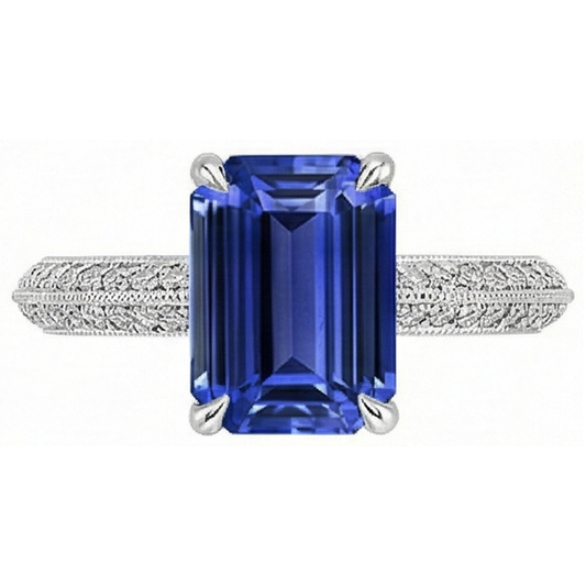 natural emerald sapphire 4ct ring close up detail