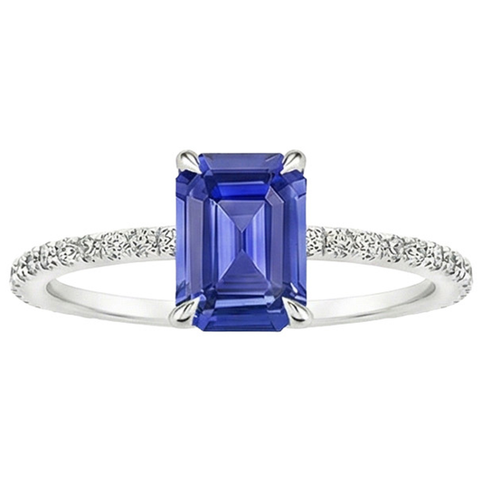 natural emerald sapphire 4ct ring profile view