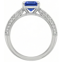 natural emerald sapphire 4ct ring on white background