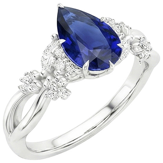 natural round sapphire 3.75ct ring side angle