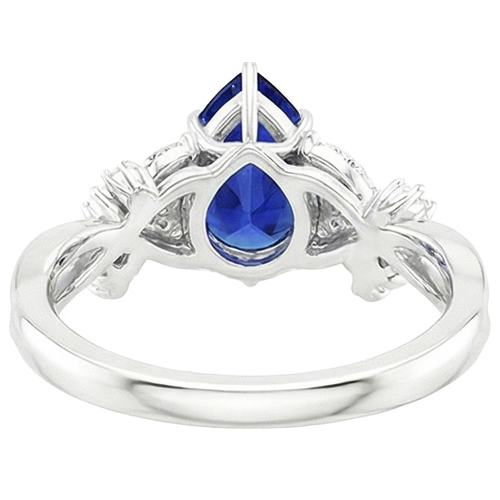 natural round sapphire 3.75ct ring top view