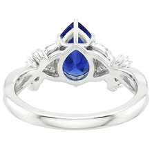 natural round sapphire 3.75ct ring top view