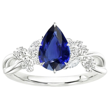 natural round sapphire 3.75ct ring profile view