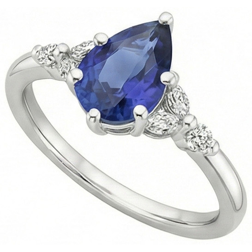 natural round sapphire 4.75ct ring side angle