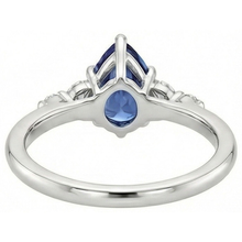 natural round sapphire 4.75ct ring top view