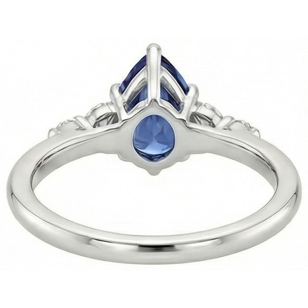 natural round sapphire 4.75ct ring top view