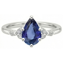 natural round sapphire 4.75ct ring profile view