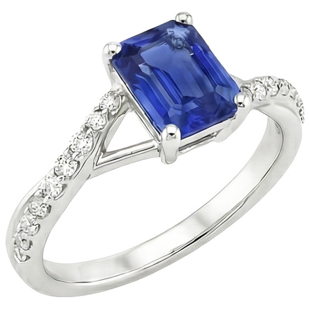 natural emerald sapphire 4ct ring side angle