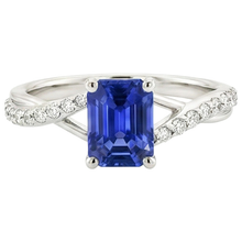 natural emerald sapphire 4ct ring on white background