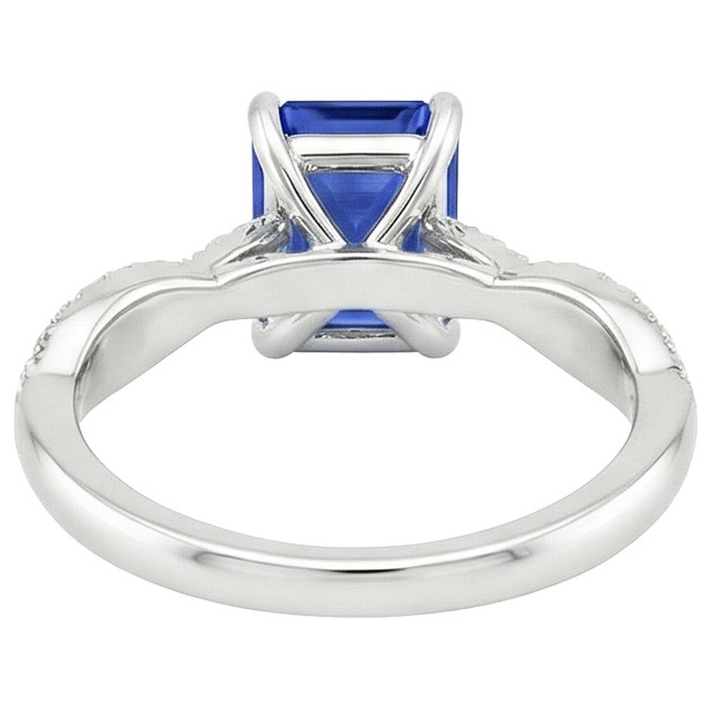 natural emerald sapphire 3.50ct ring close up detail