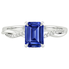 natural emerald sapphire 3.50ct ring profile view