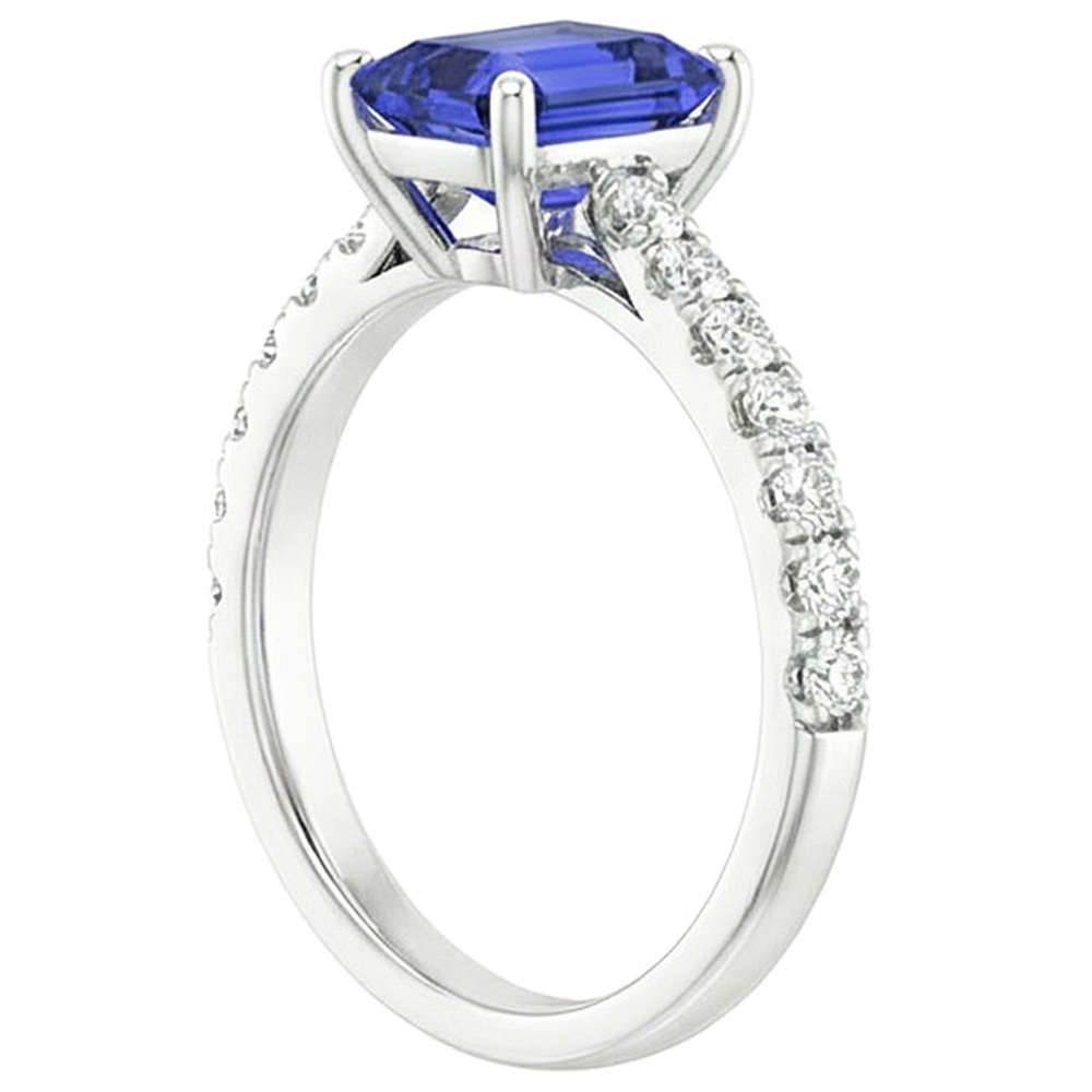 natural emerald sapphire 4.25ct ring top view
