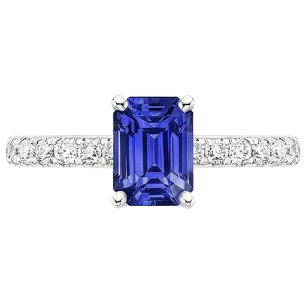 natural emerald sapphire 4.25ct ring profile view