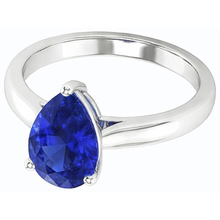 Solitaire Anniversary Pear Shaped Ceylon Sapphire Ring 2 Carats
