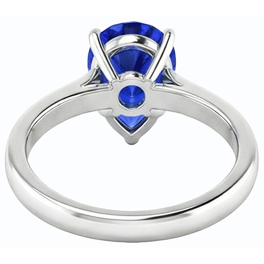 Solitaire Anniversary Pear Shaped Ceylon Sapphire Ring 2 Carats