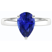 Solitaire Anniversary Pear Shaped Ceylon Sapphire Ring 2 Carats