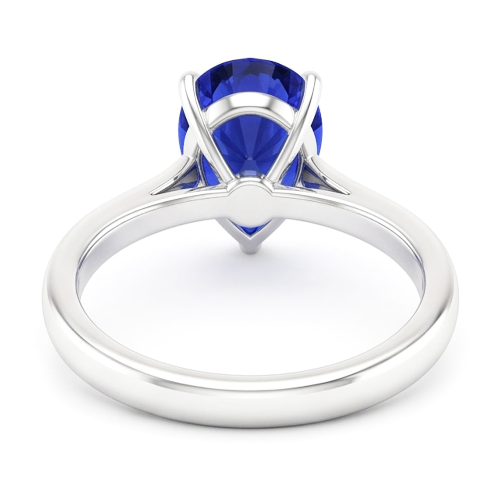Solitaire Anniversary Pear Shaped Ceylon Sapphire Ring 2 Carats