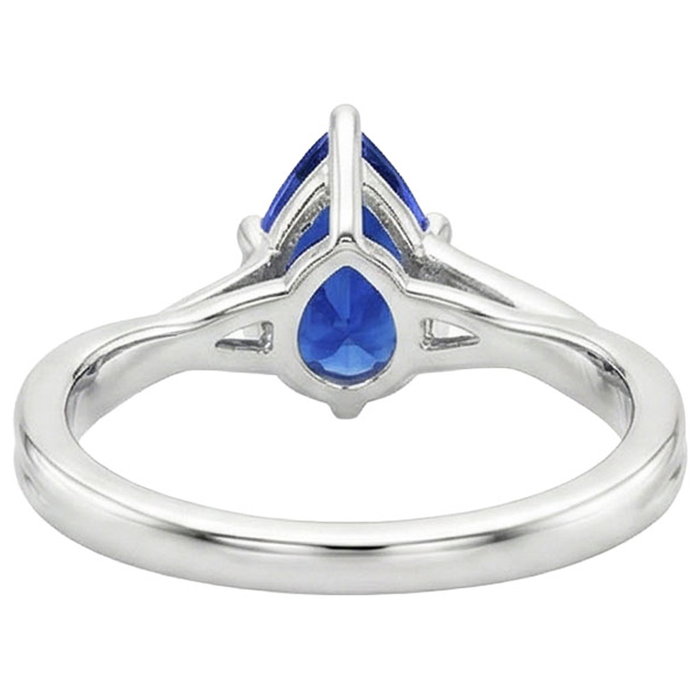 natural pear sapphire 3.50ct ring side angle