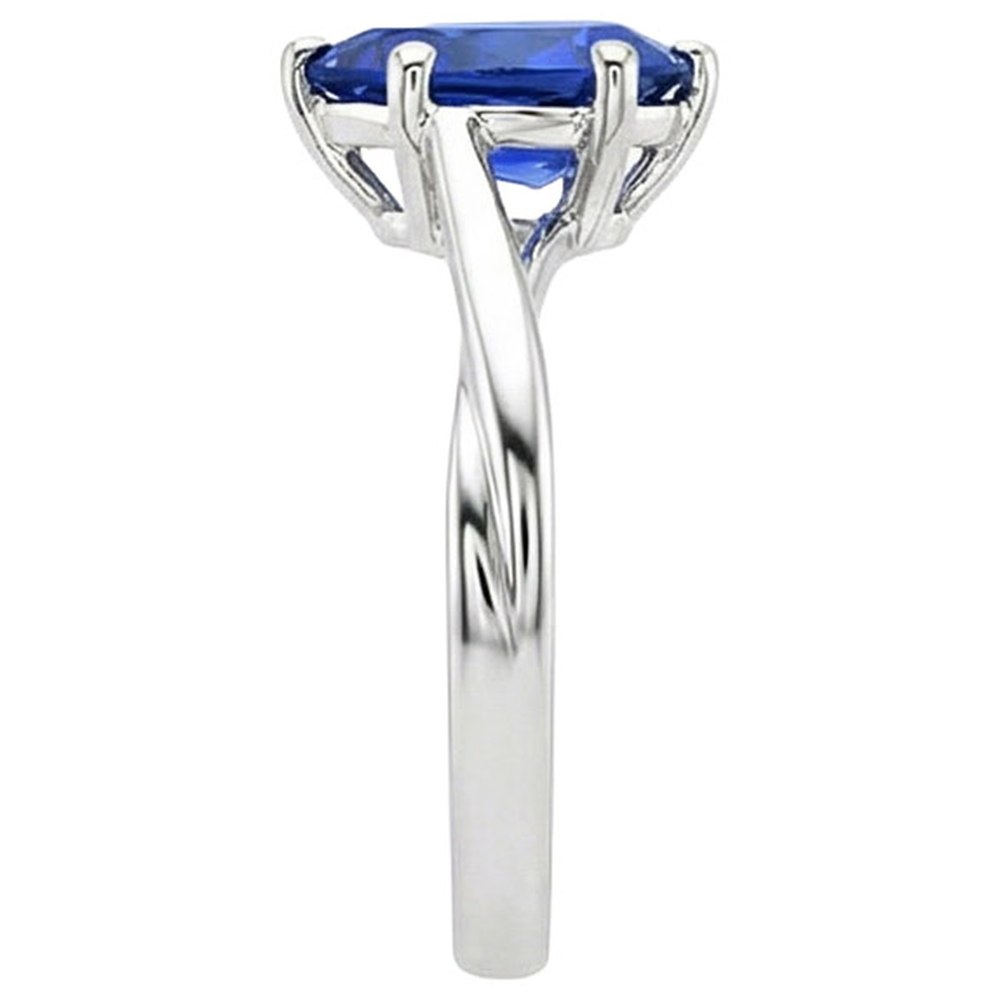 natural pear sapphire 3.50ct ring on white background