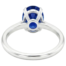 natural oval sapphire 2.50ct ring side angle