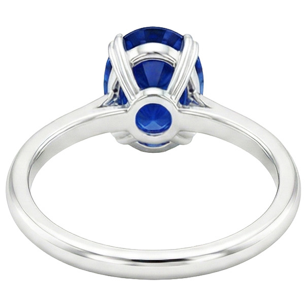 natural oval sapphire 2.50ct ring side angle