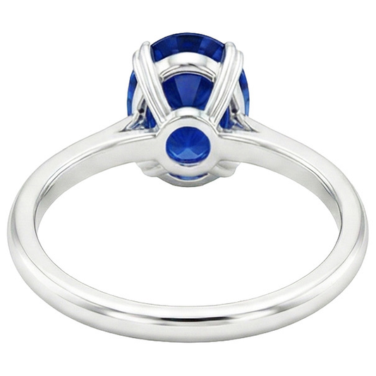 natural oval sapphire 2.50ct ring side angle