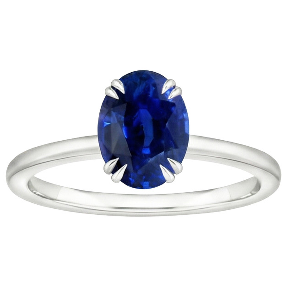 natural oval sapphire 2.50ct ring top view