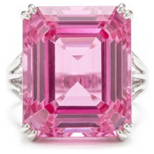 Solitaire Asscher Cut 18 CT Pink Kunzite Wedding Ring White Gold