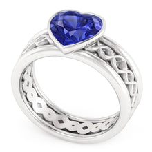 Solitaire Bezel Heart Shaped Sapphire Ring 2.50 Carats Infinity Style