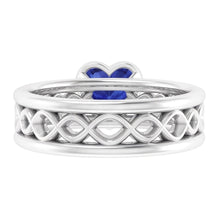 Solitaire Bezel Heart Shaped Sapphire Ring 2.50 Carats Infinity Style