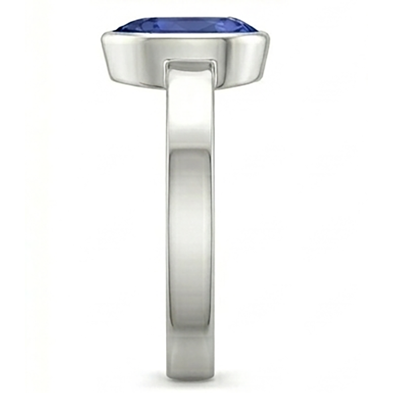 Solitaire Bezel Set Gents Ring Pear Cut Blue Sapphire 2.50 Carats