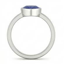 Solitaire Bezel Set Gents Ring Pear Cut Blue Sapphire 2.50 Carats