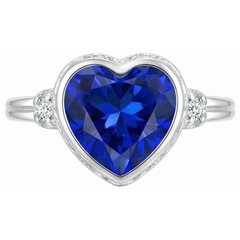 natural heart sapphire 2ct watch profile view