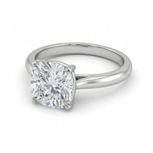 Solitaire Big Cushion Cut 3 Carat Natural Earth Mined Diamond Wedding Ring Gold White