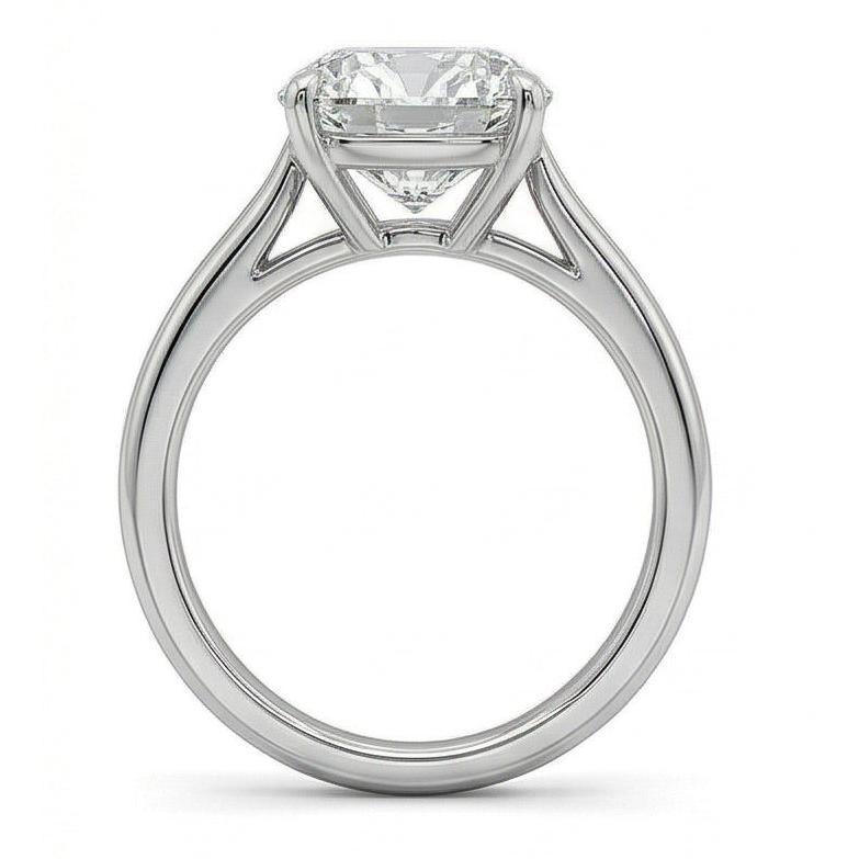 Solitaire Big Cushion Cut 3 Carat Natural Earth Mined Diamond Wedding Ring Gold White
