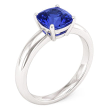 Solitaire Blue Sapphire Engagement Ring 1.50 Carats Gold Thick Shank